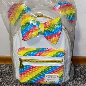 Loungefly Mickey rainbow sequin backpack